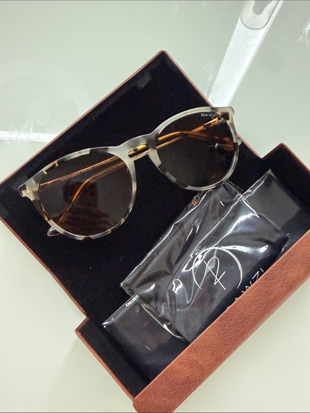 Rawzi Tortoiseshell Round Sunglasses with Brown Lenses